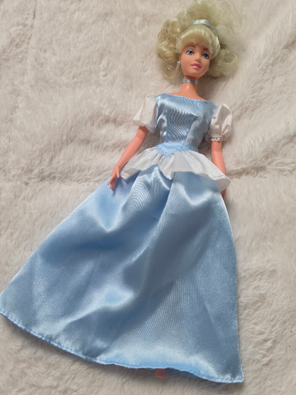 Vintage 2004 Disney Store Cinderella Doll Loose Blue Satin Ballgown Dress 11.5"